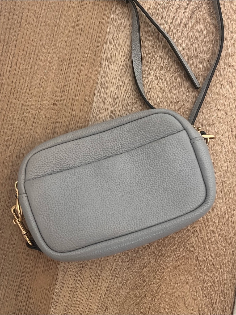 Tory Burch “Mini Miller” Light Gray Leather Crossbody Bag - Picture 11 of 12